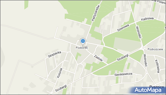 Pysznica, Zadole, mapa Pysznica