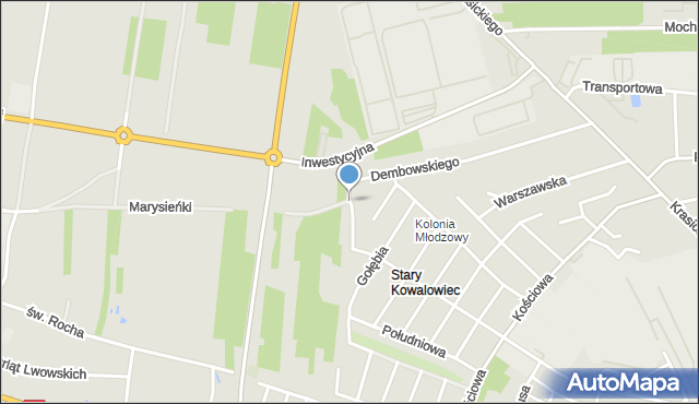 Radomsko, Zachodnia, mapa Radomsko