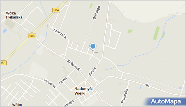 Radomyśl Wielki, Zawadzkiego Tadeusza, mapa Radomyśl Wielki