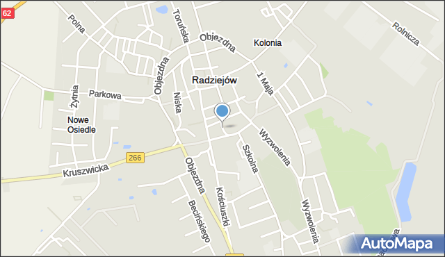 Radziejów, Zaułek, mapa Radziejów