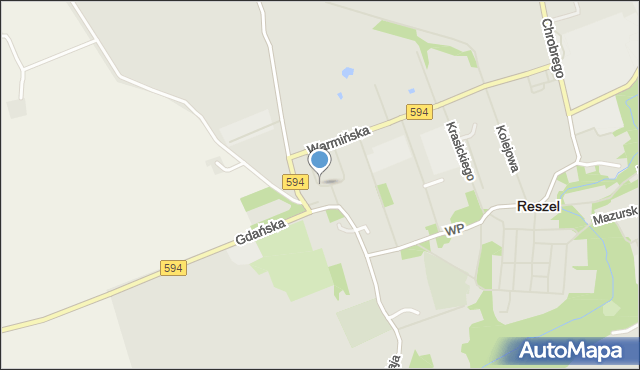 Reszel, Zajączka Józefa, gen., mapa Reszel