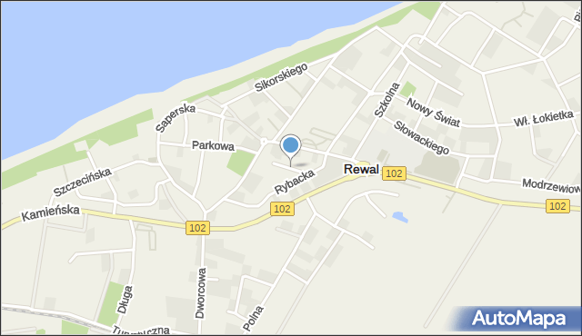 Rewal, Zaułek, mapa Rewal