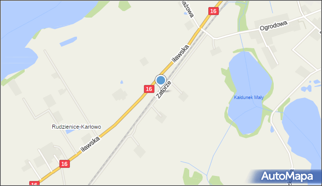 Rudzienice, Zatorze, mapa Rudzienice