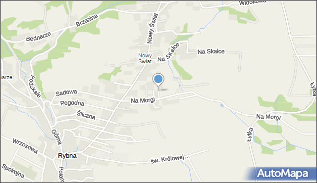 Rybna gmina Czernichów, Zakątek, mapa Rybna gmina Czernichów