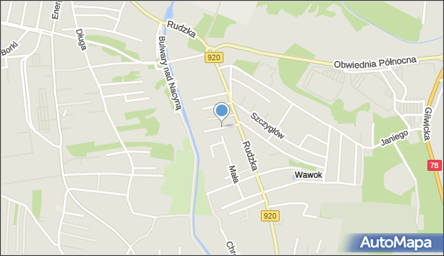 Rybnik, Zagrodniki, mapa Rybnika