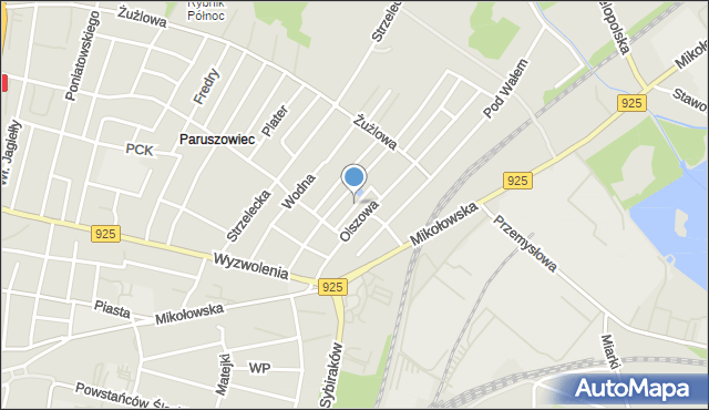 Rybnik, Zajęcza, mapa Rybnika