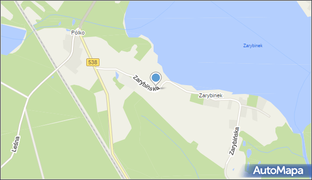 Rybno powiat działdowski, Zarybińska, mapa Rybno powiat działdowski