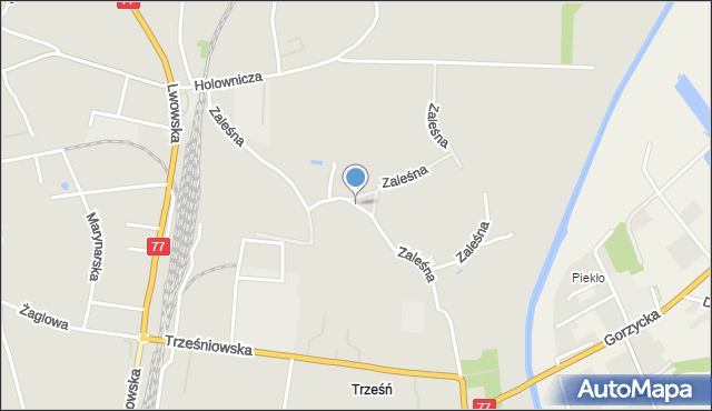 Sandomierz, Zaleśna, mapa Sandomierza