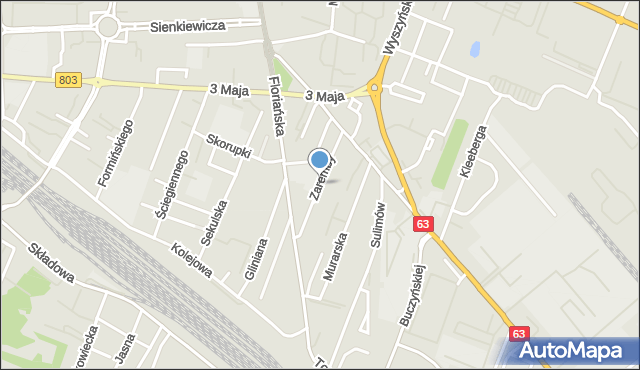 Siedlce, Zaremby Feliksa, mapa Siedlce