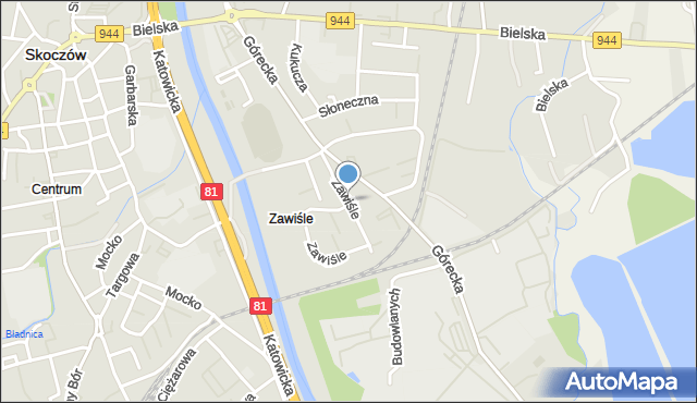 Skoczów powiat cieszyński, Zawiśle, mapa Skoczów powiat cieszyński