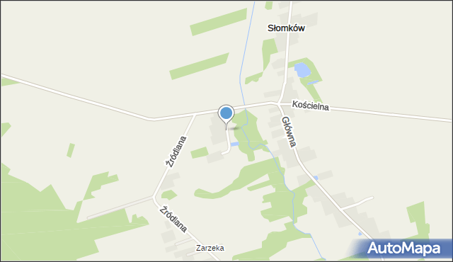 Słomków gmina Maków, Zarzeczna, mapa Słomków gmina Maków