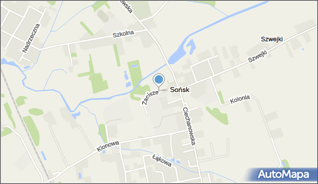 Sońsk, Zacisze, mapa Sońsk