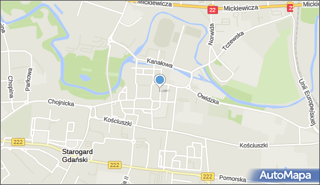 Starogard Gdański, Zajezdna, mapa Starogard Gdański
