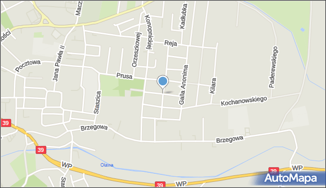 Strzelin, Zapolskiej Gabrieli, mapa Strzelin