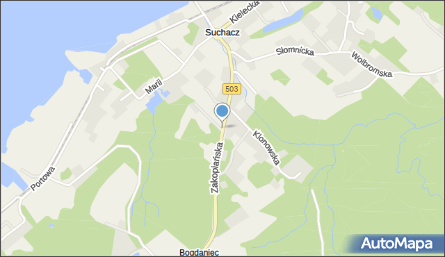 Suchacz, Zakopiańska, mapa Suchacz