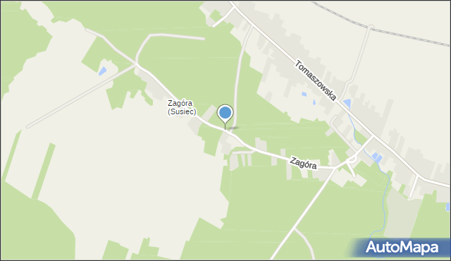 Susiec, Zagóra, mapa Susiec