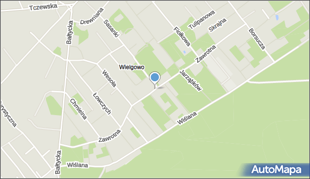 Szczecin, Zawrotna, mapa Szczecina