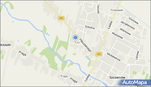 Szczerców, Zachodnia, mapa Szczerców