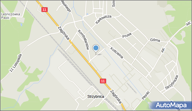 Tarnowskie Góry, Zametowska, mapa Tarnowskie Góry