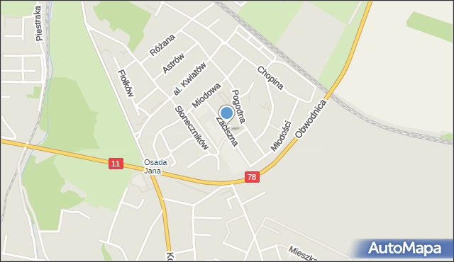 Tarnowskie Góry, Zaciszna, mapa Tarnowskie Góry