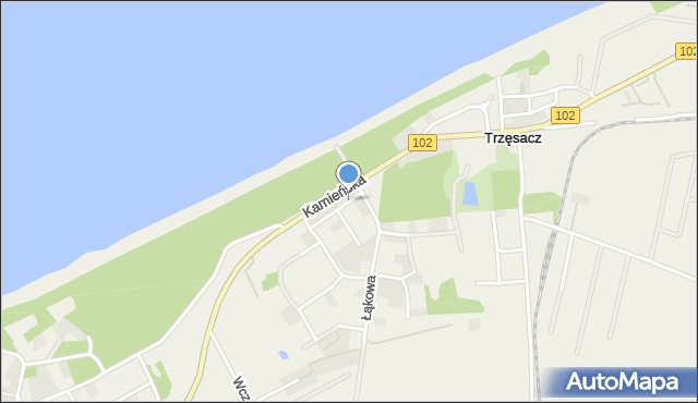 Trzęsacz gmina Rewal, Zaułek, mapa Trzęsacz gmina Rewal