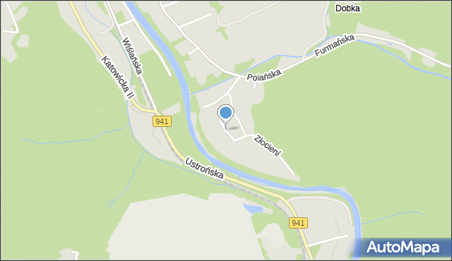 Ustroń powiat cieszyński, Żarnowiec, mapa Ustroń powiat cieszyński