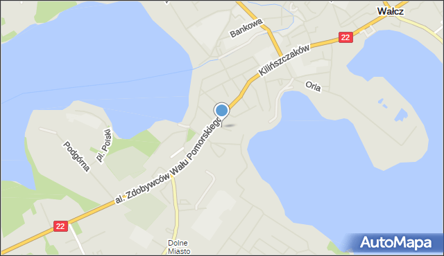 Wałcz, Zamkowa, mapa Wałcz