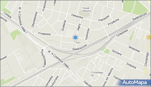 Warszawa, Zaranie, mapa Warszawy