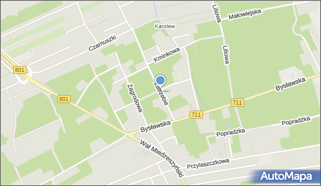 Warszawa, Zatrzebie, mapa Warszawy