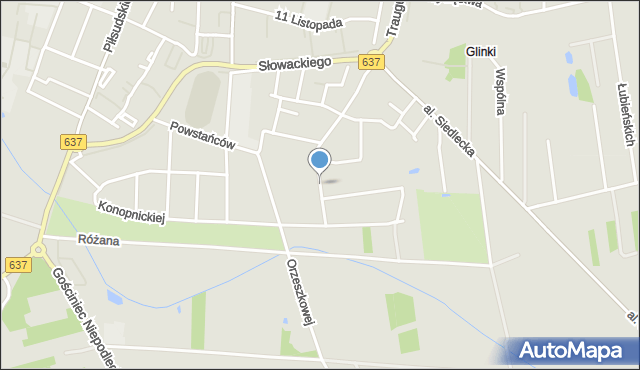 Węgrów, Zarzyckiego Edmunda, mapa Węgrów