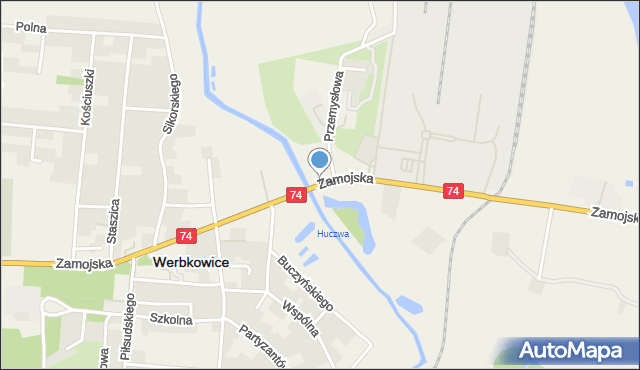 Werbkowice, Zamojska, mapa Werbkowice