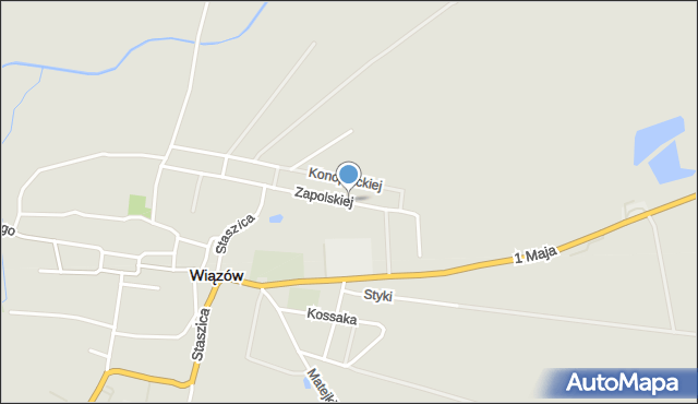 Wiązów, Zapolskiej Gabrieli, mapa Wiązów