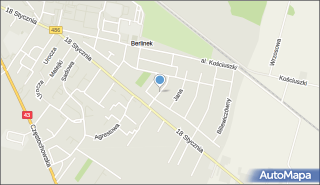 Wieluń, Zagłoby Jana Onufrego, mapa Wieluń