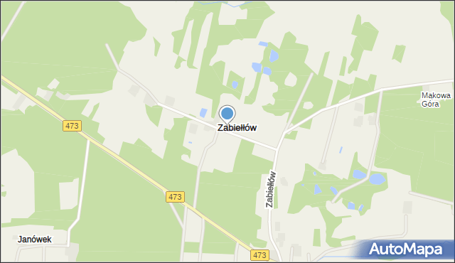 Zabiełłów, Zabiełłów, mapa Zabiełłów