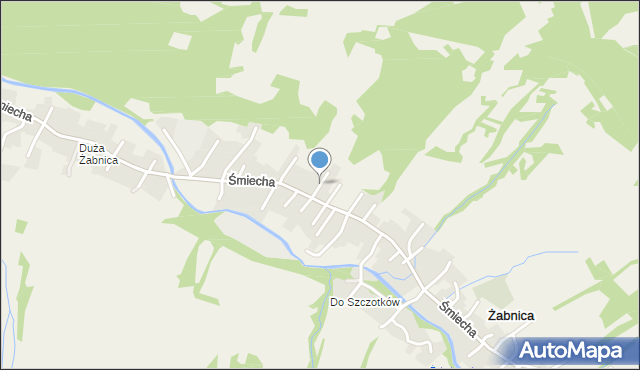 Żabnica gmina Węgierska Górka, Zacisze, mapa Żabnica gmina Węgierska Górka