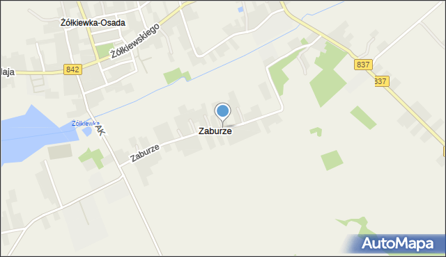 Zaburze gmina Żółkiewka, Zaburze, mapa Zaburze gmina Żółkiewka