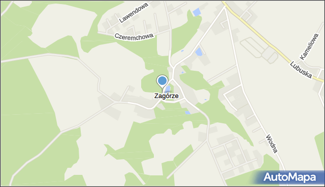 Zagórze gmina Czerwieńsk, Zagórze, mapa Zagórze gmina Czerwieńsk