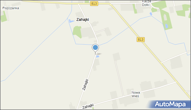 Zahajki gmina Drelów, Zahajki, mapa Zahajki gmina Drelów