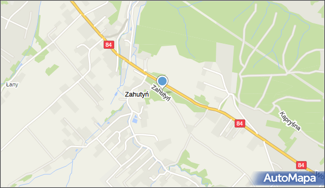 Zahutyń, Zahutyń, mapa Zahutyń