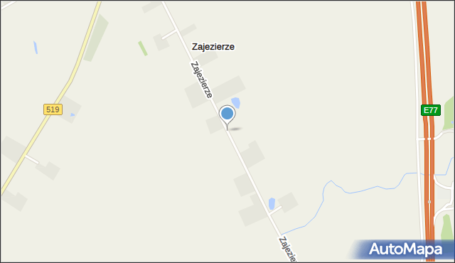 Zajezierze gmina Małdyty, Zajezierze, mapa Zajezierze gmina Małdyty