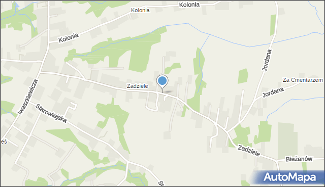 Zakliczyn gmina Siepraw, Zadziele, mapa Zakliczyn gmina Siepraw