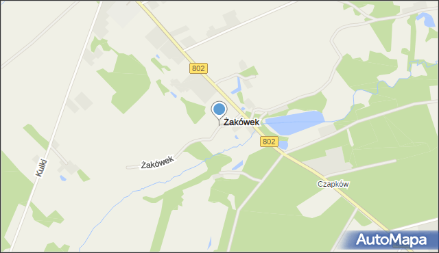 Żakówek, Żakówek, mapa Żakówek