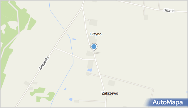 Zakrzewo gmina Bielsk, Zakrzewo, mapa Zakrzewo gmina Bielsk