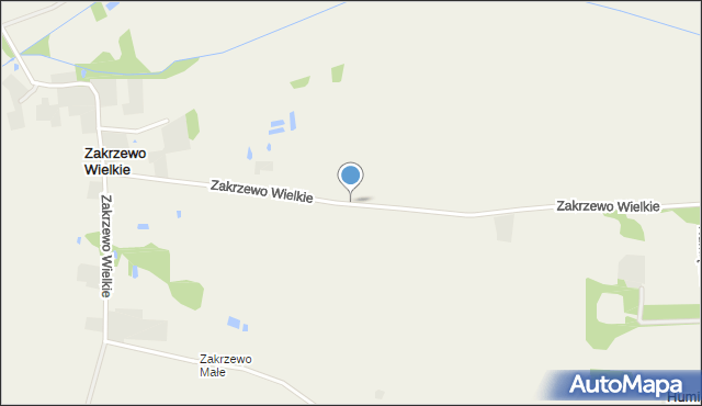 Zakrzewo Wielkie gmina Grudusk, Zakrzewo Wielkie, mapa Zakrzewo Wielkie gmina Grudusk