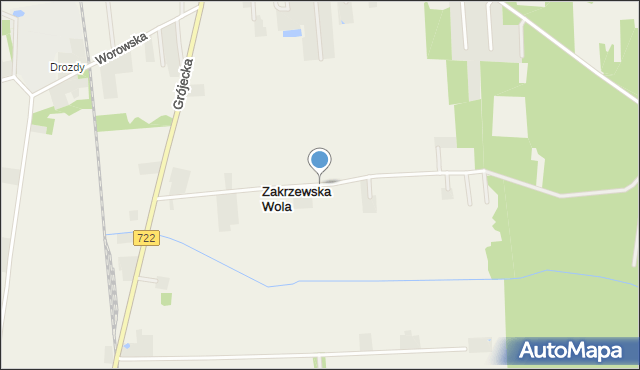 Zakrzewska Wola gmina Grójec, Zakrzewska Wola, mapa Zakrzewska Wola gmina Grójec