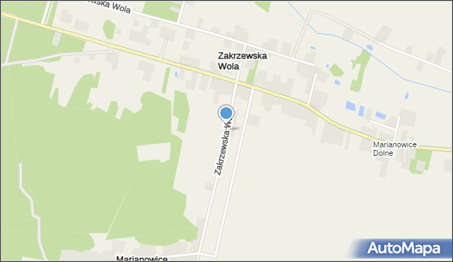 Zakrzewska Wola gmina Zakrzew, Zakrzewska Wola, mapa Zakrzewska Wola gmina Zakrzew
