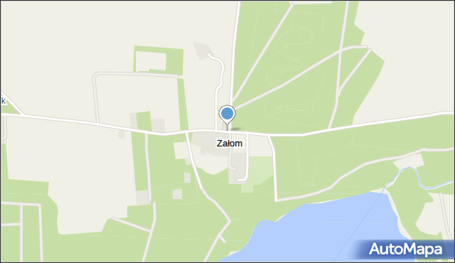 Załom gmina Człopa, Załom, mapa Załom gmina Człopa