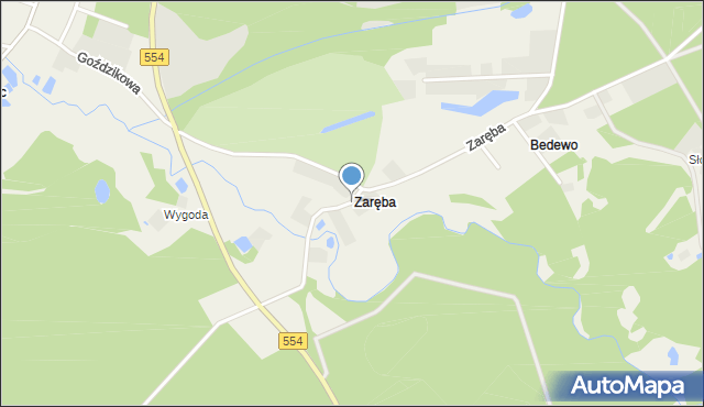 Zaręba gmina Golub-Dobrzyń, Zaręba, mapa Zaręba gmina Golub-Dobrzyń