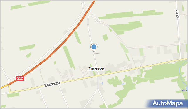 Zarzecze gmina Puławy, Zarzecze, mapa Zarzecze gmina Puławy