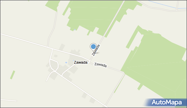 Zawada gmina Gnojno, Zawada, mapa Zawada gmina Gnojno